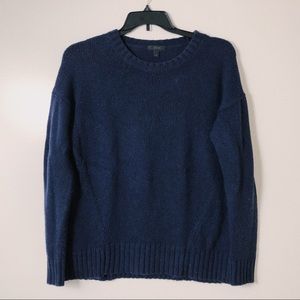 Jcrew navy blue chunky knit sweater.